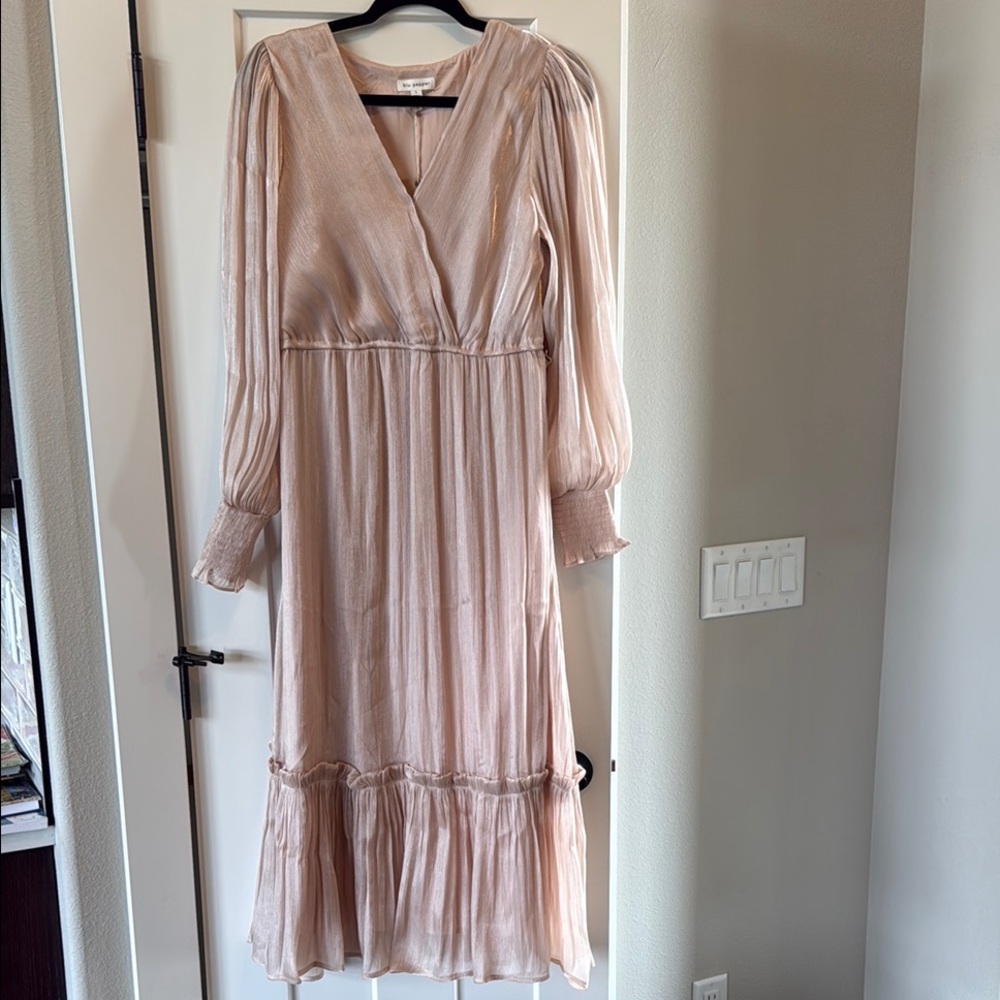 Elegant Blush Long Sleeve Dress